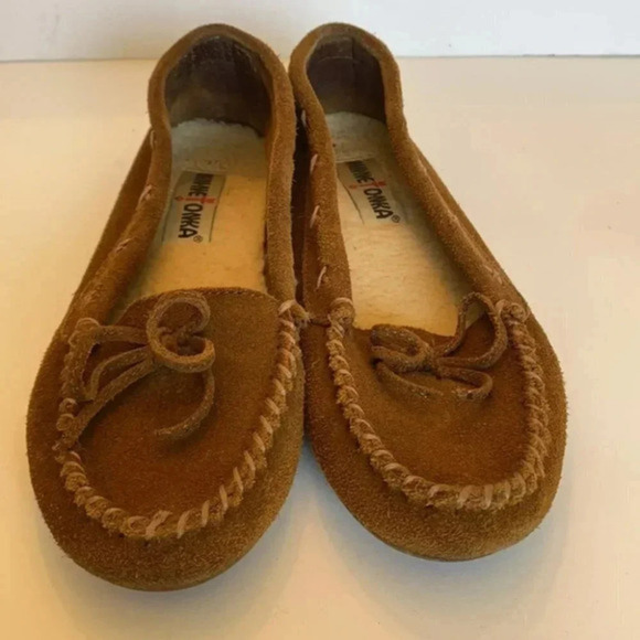 Minnetonka 6.5 brown suede‎ bohemian moccasin - Picture 6 of 7